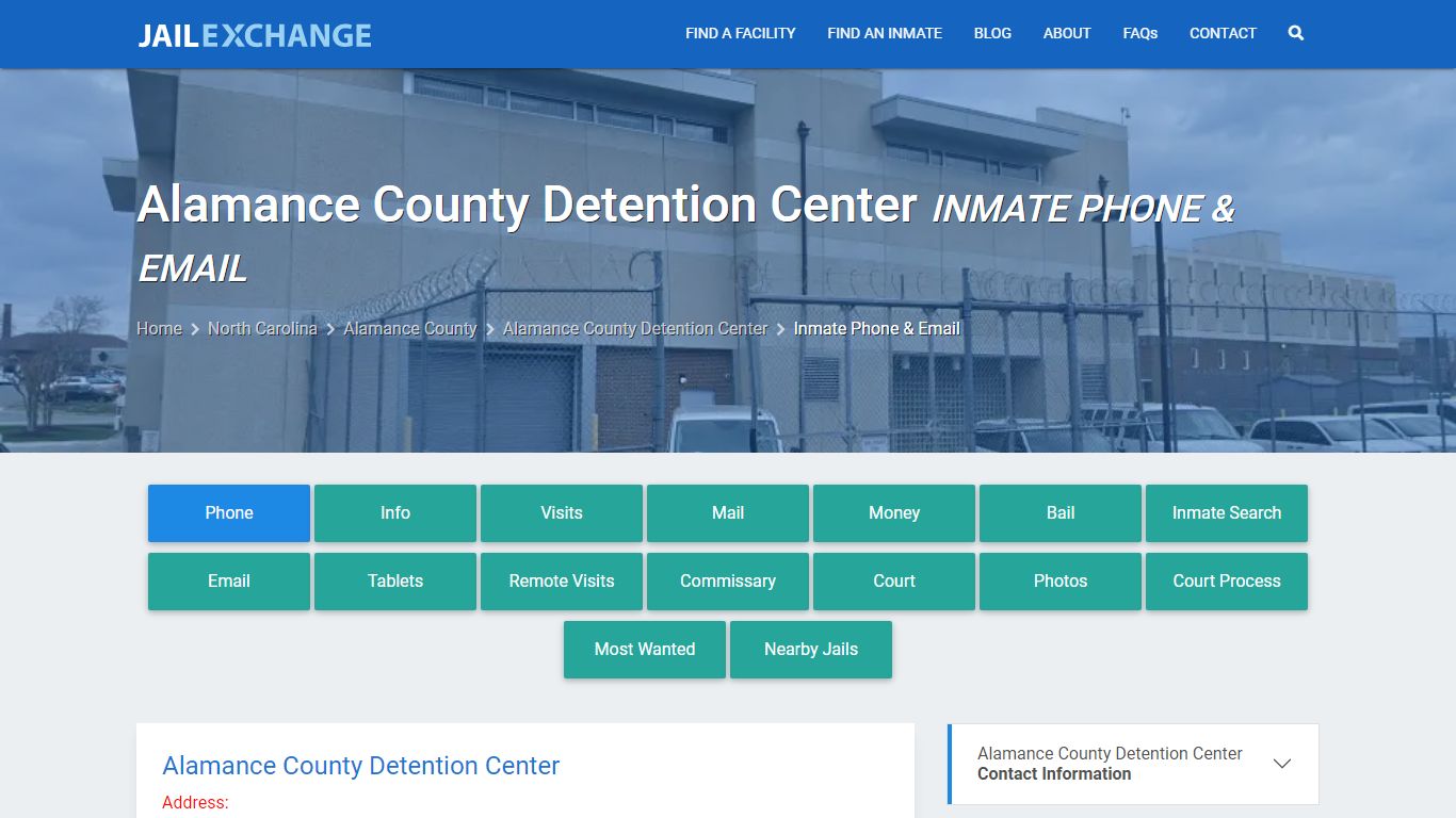 Inmate Phone - Alamance County Detention Center, NC - Jail Exchange